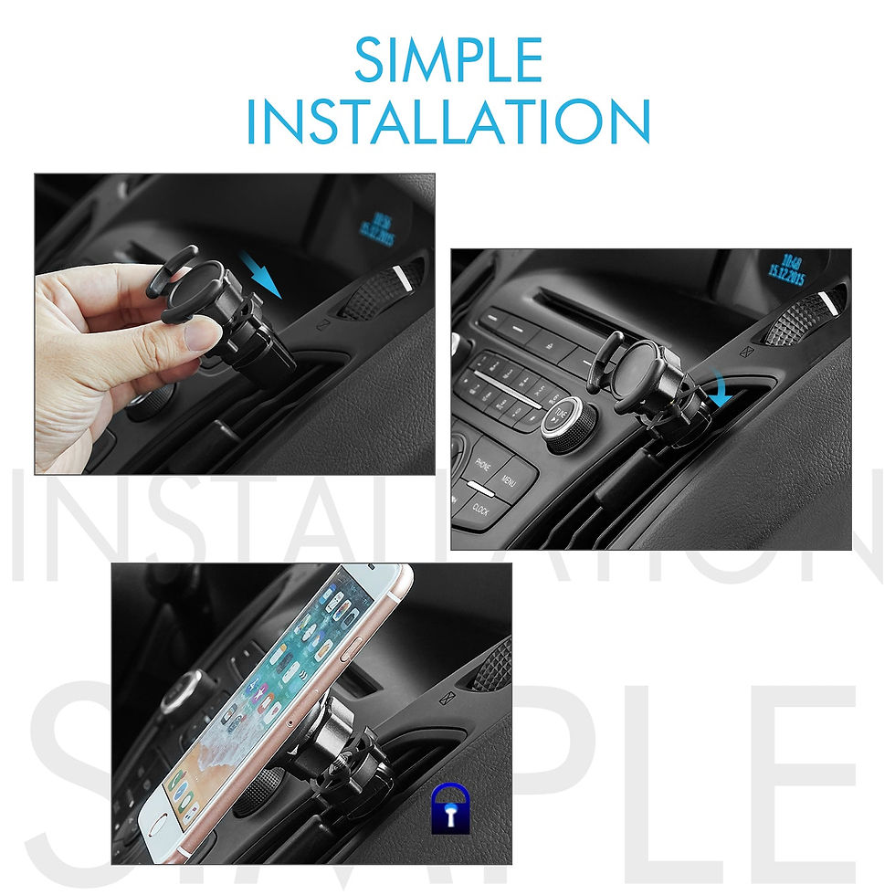 Thumbnail: Air Vent Mount Phone Holder with Adjustable Switch Lock for Popsocket