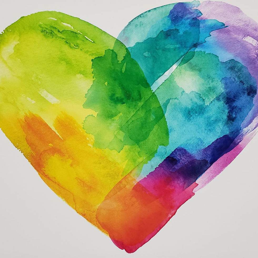 Chakra coloured heart