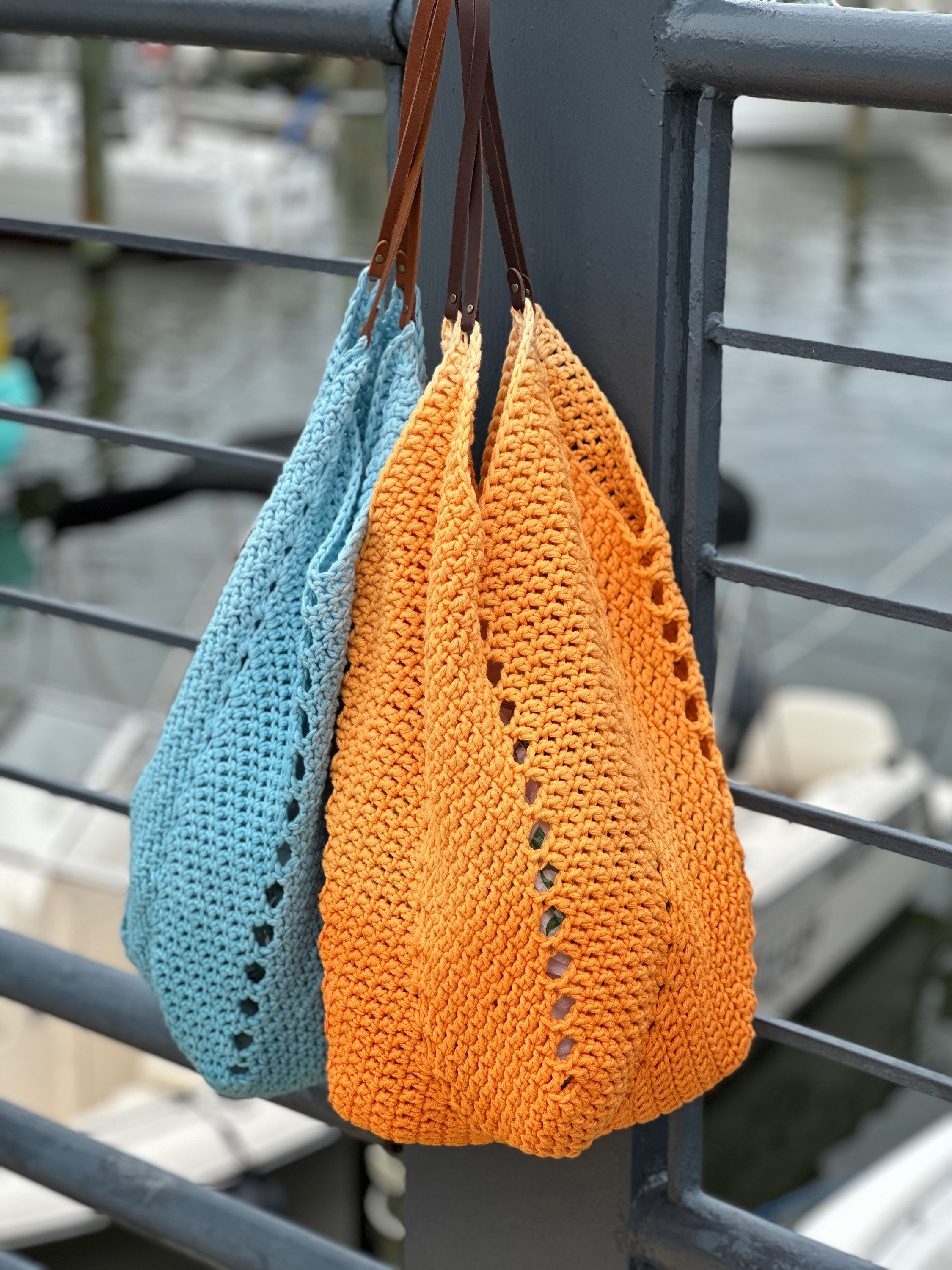 Hand Dyed Zig Zag Beach Bag