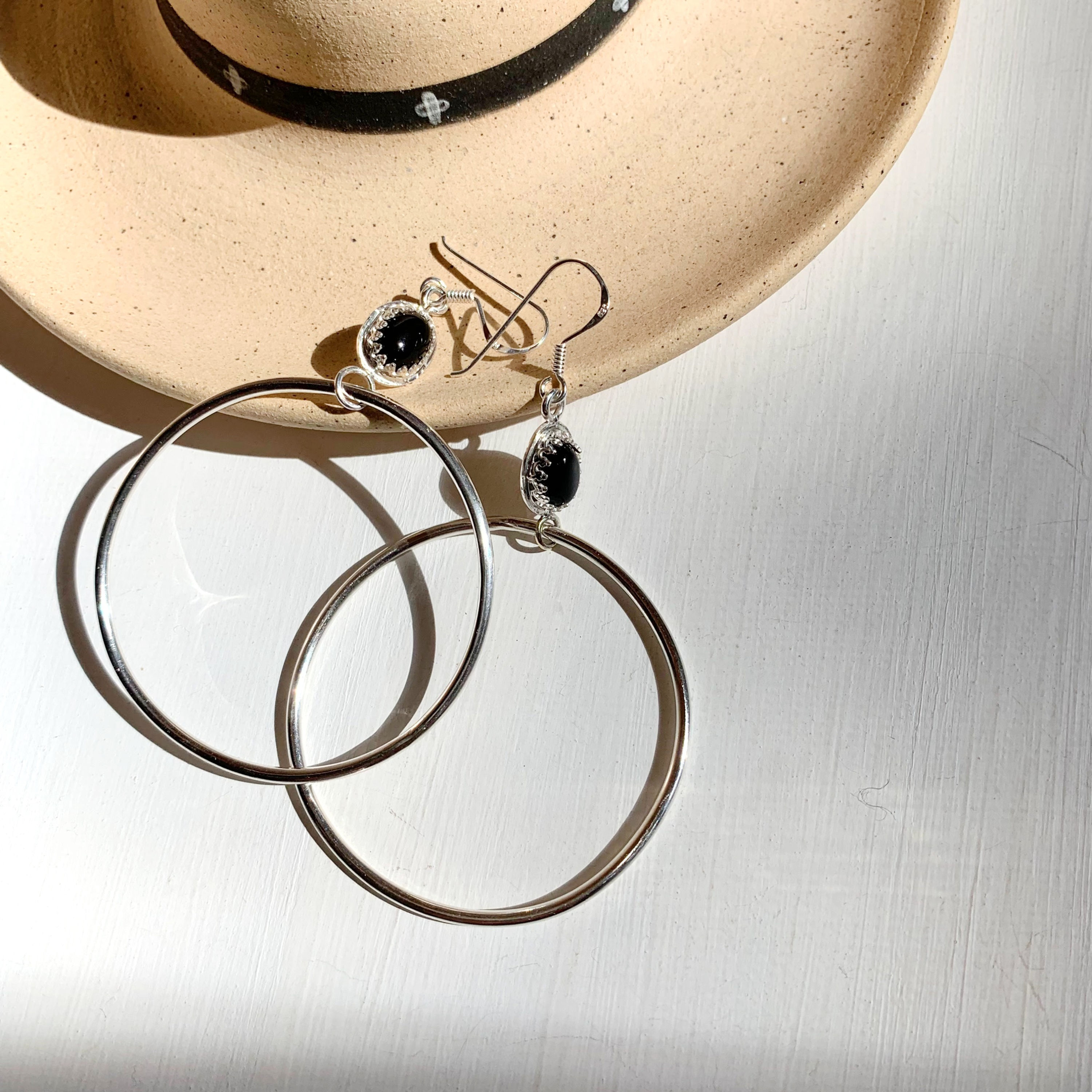 Black onyx Hoop