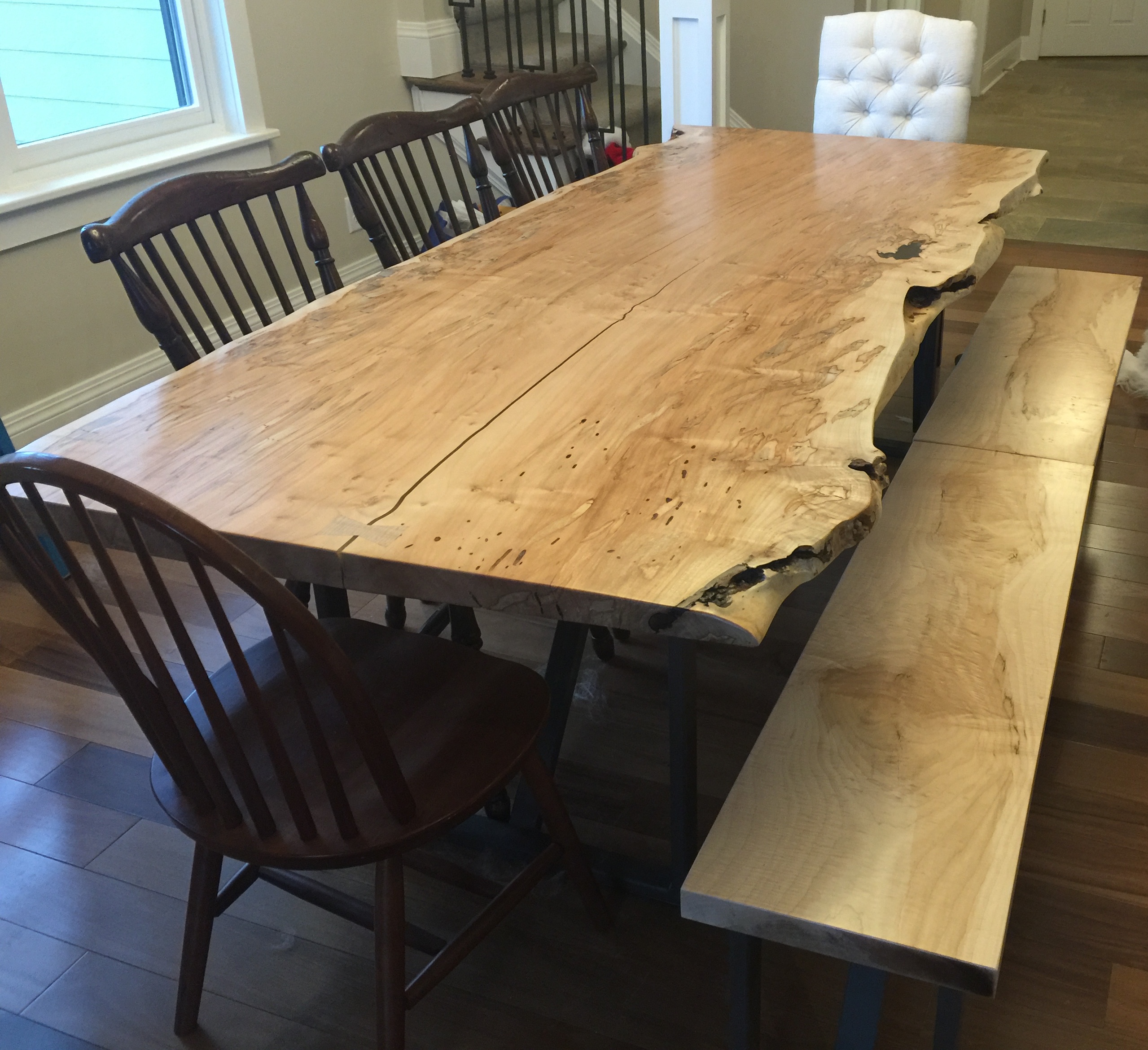 Ambrosia Maple Dining Table and bench
