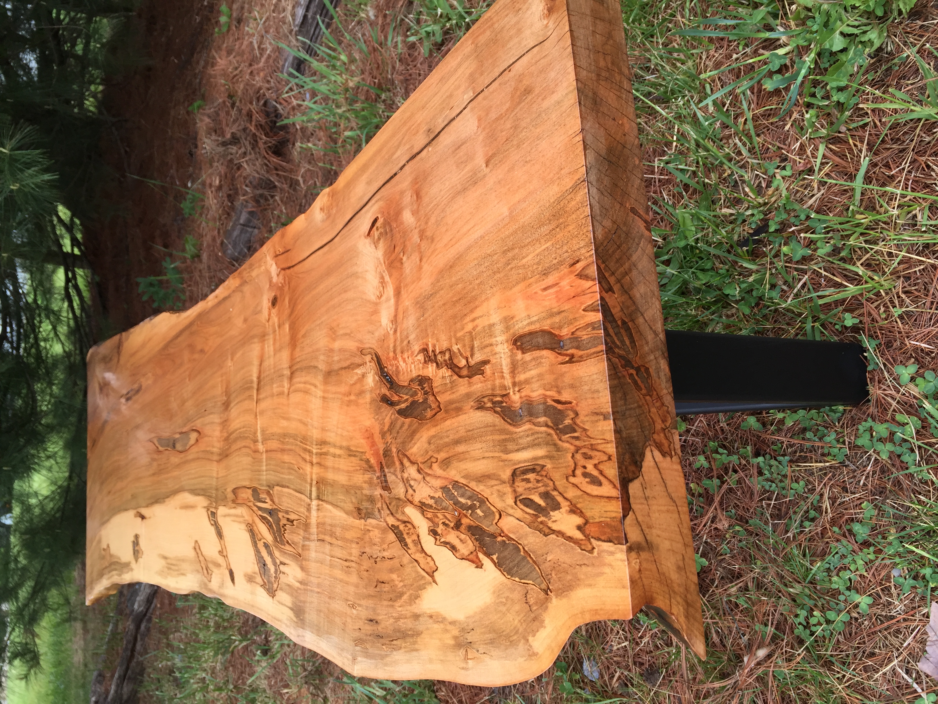 Live Edge Ambrosia Maple Bench