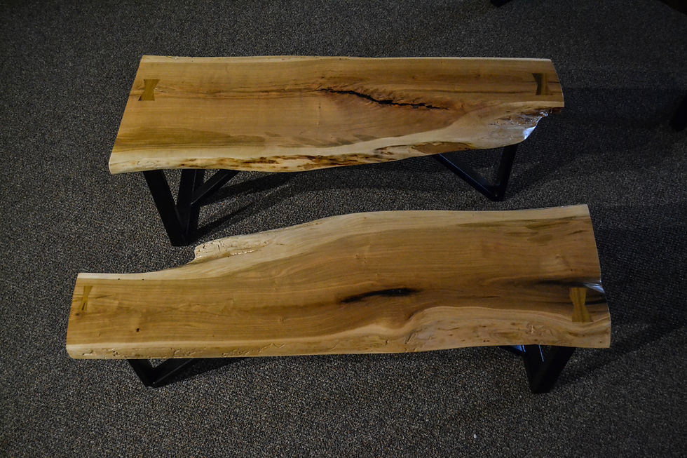 Thumbnail: Wormy live edge cherry bench, 48" x 18"