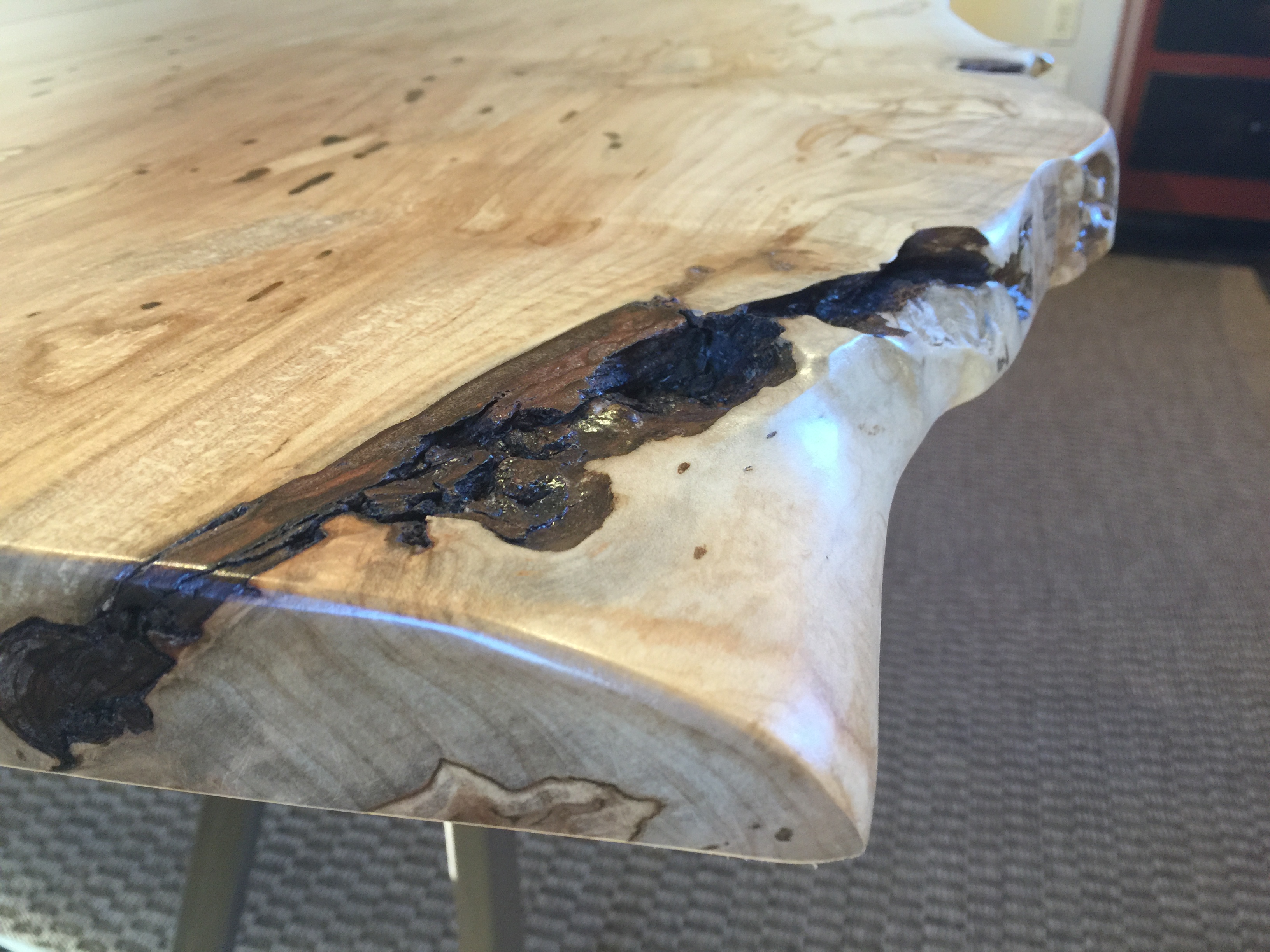 Live Edge Ambrosia Maple detail