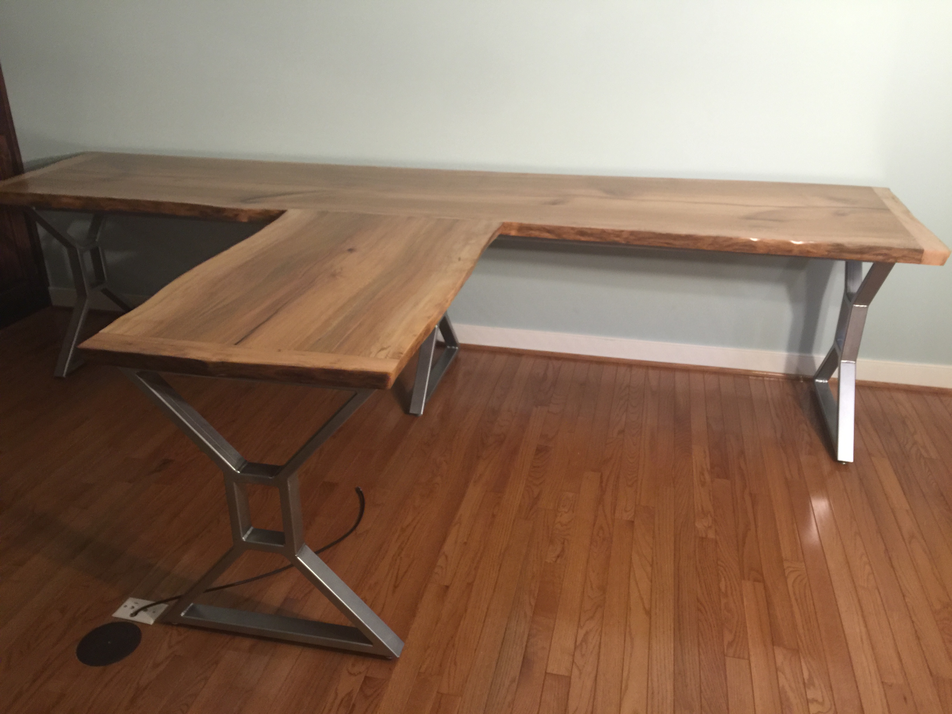 Live Edge Sycamore "T" Desk