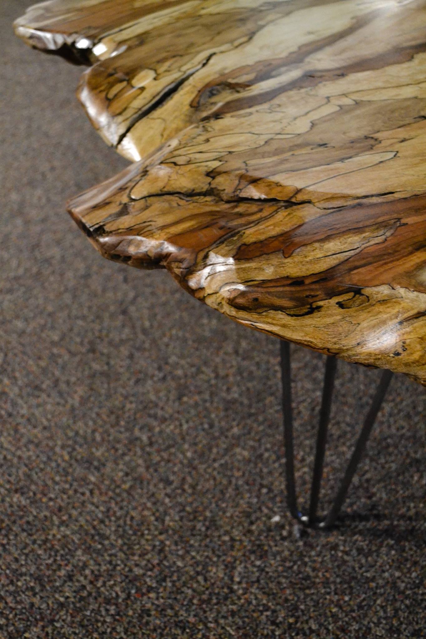 Live Edge Maple Coffee Table with Hairpin Legs