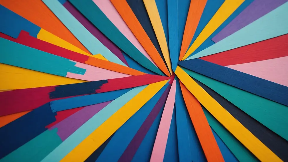 Close-up view of a minimalistic colorful artwork