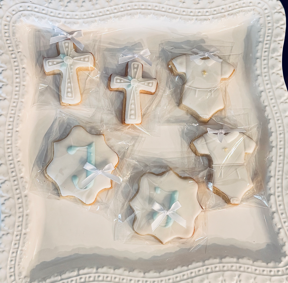 Thumbnail: Elegant Christening Cookies with a Touch of Color
