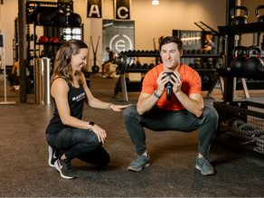 Physical therapist demonstrating knees over toes squat - is it safe to let your knees go past your toes, Made 2 Move Physical Therapy