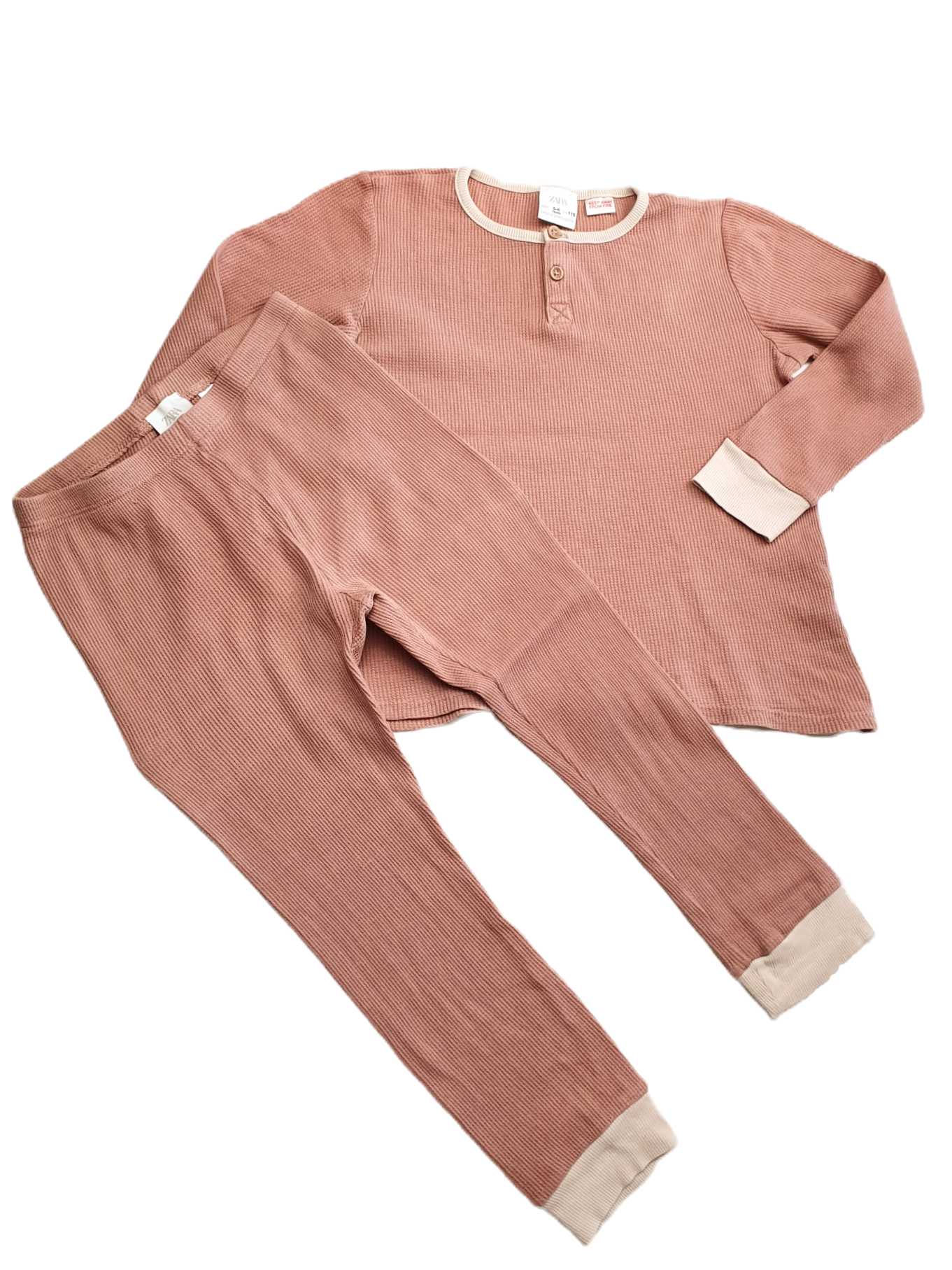Oudroze Pyjama 'wafel' | Zara | Maat 110/116