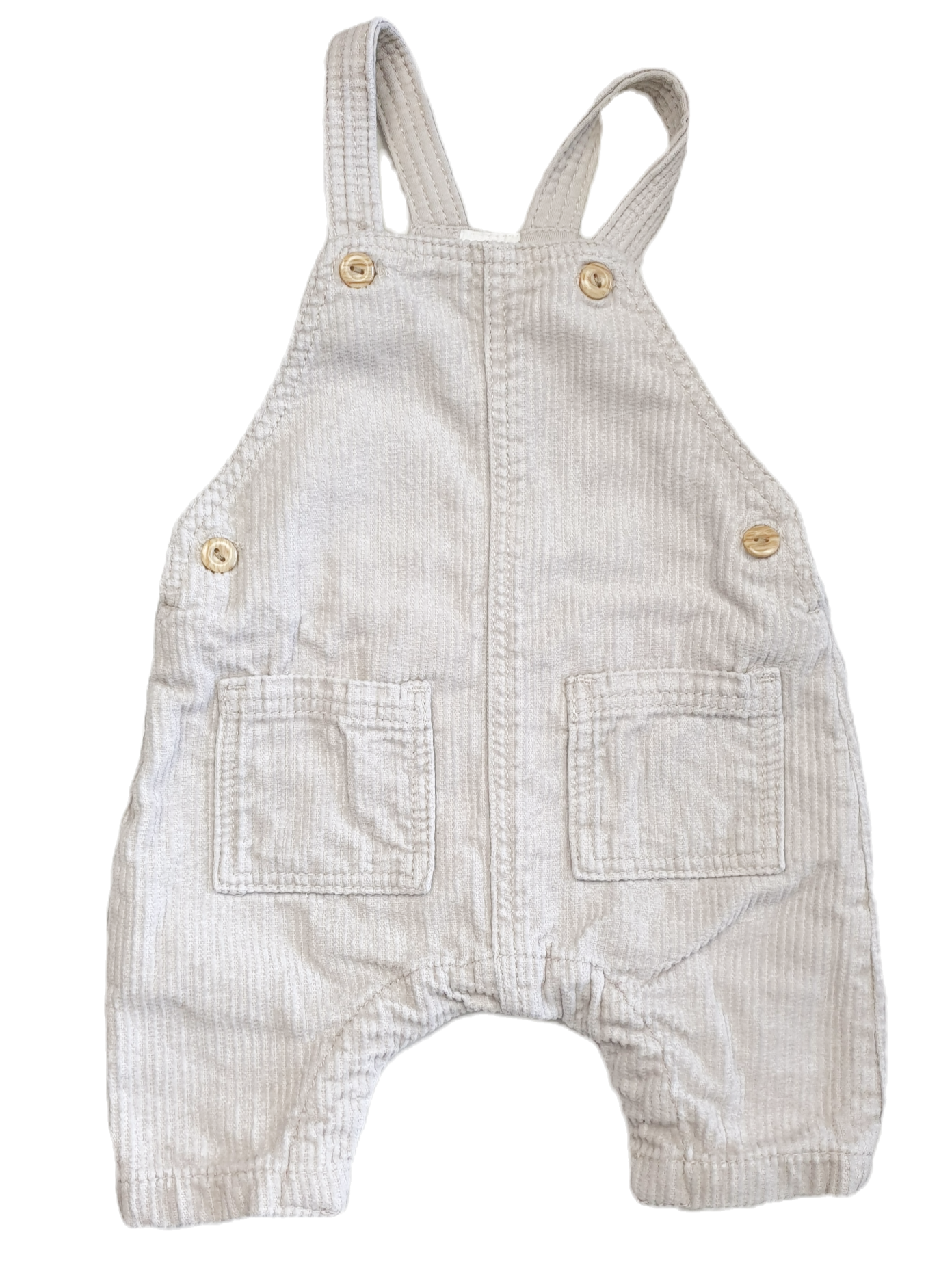 Lichtbeige Corduroy Tuinbroek | H&M | Labelmaat 56
