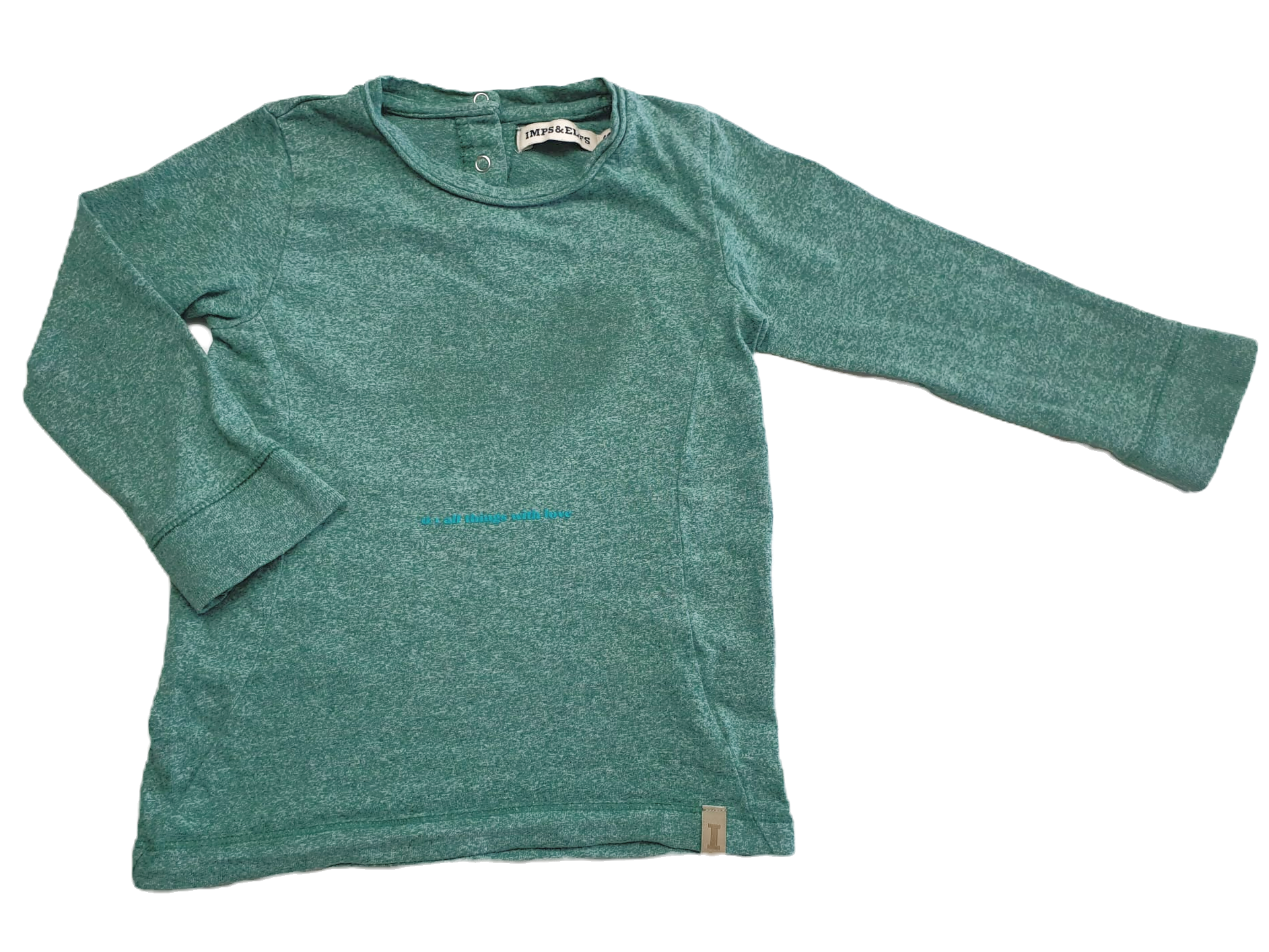Groene Longsleeve 'hart' | Imps&Elfs | Maat 86