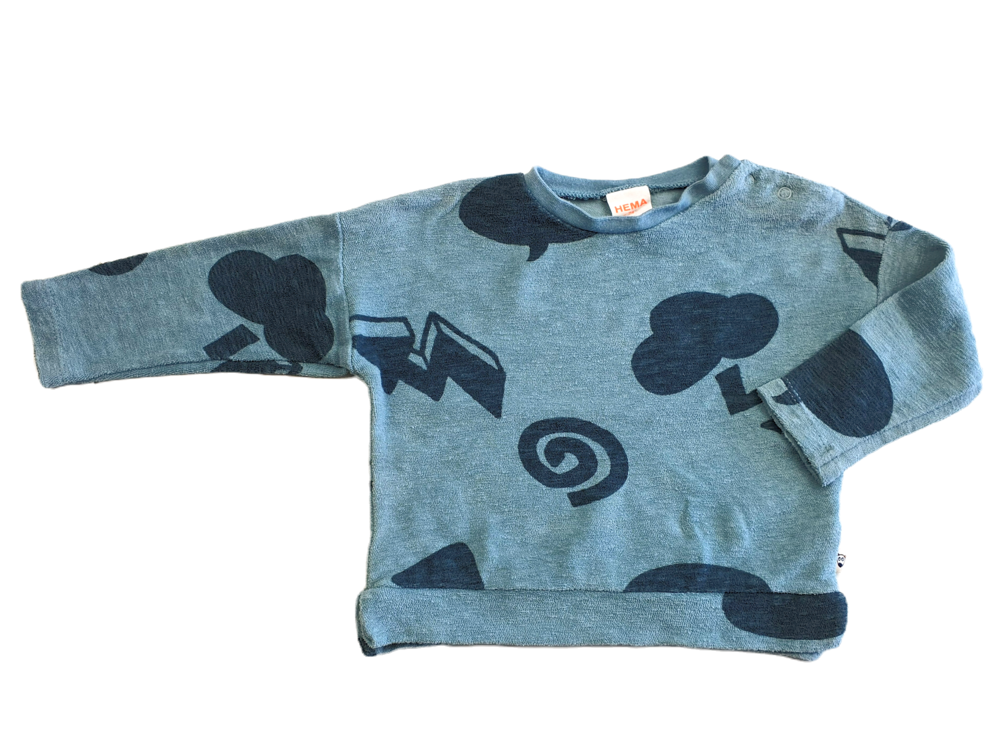 Blauwe Badstof Sweater | Hema | Maat 68/74