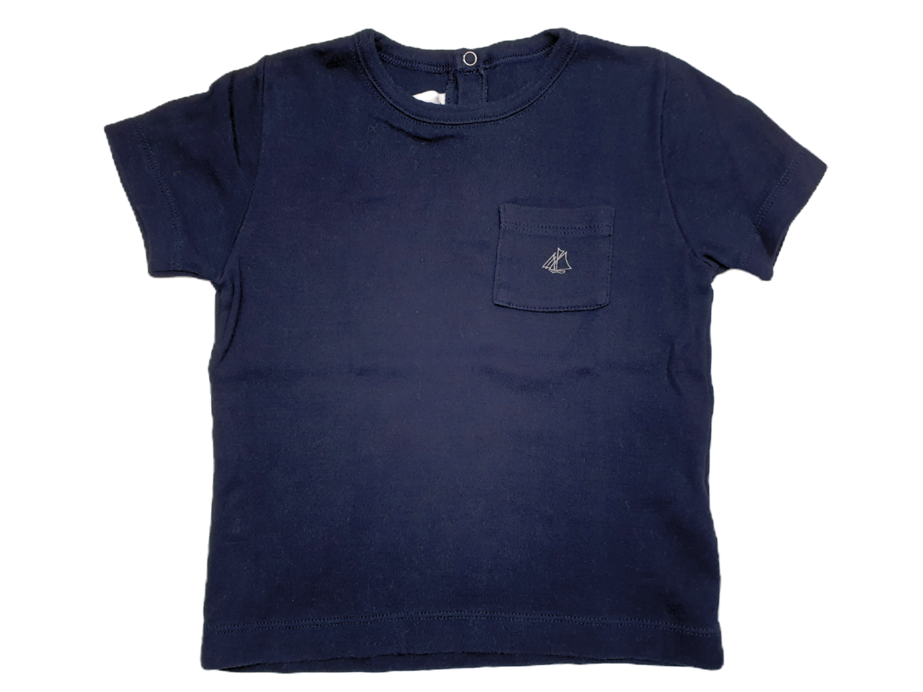 Basic Donkerblauw Tshirt | Petit Bateau | Draagmaat 74/80