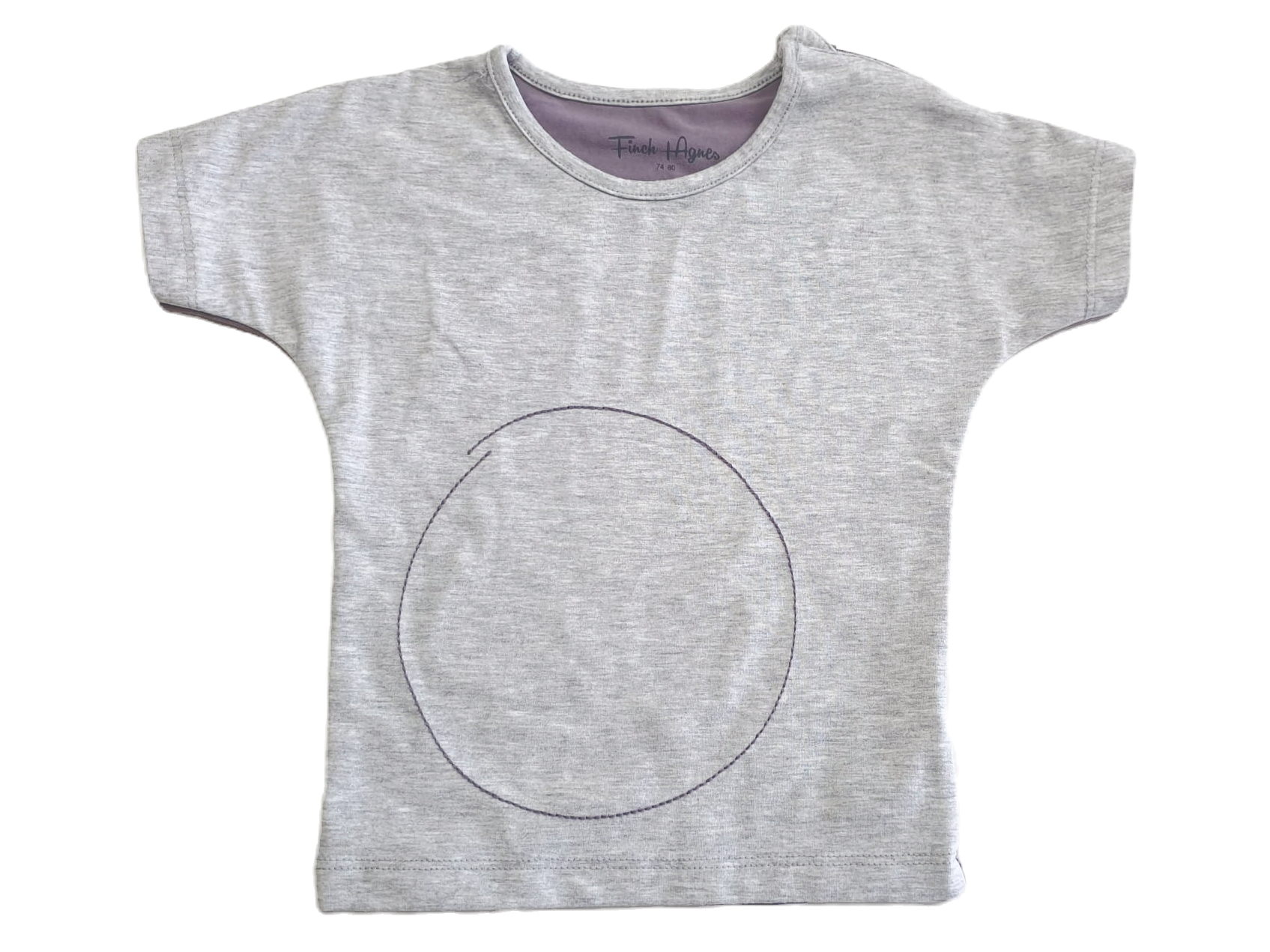 Prachtig Grijs/Paars Tshirtje | Finch + Agnes | Maat 74/80