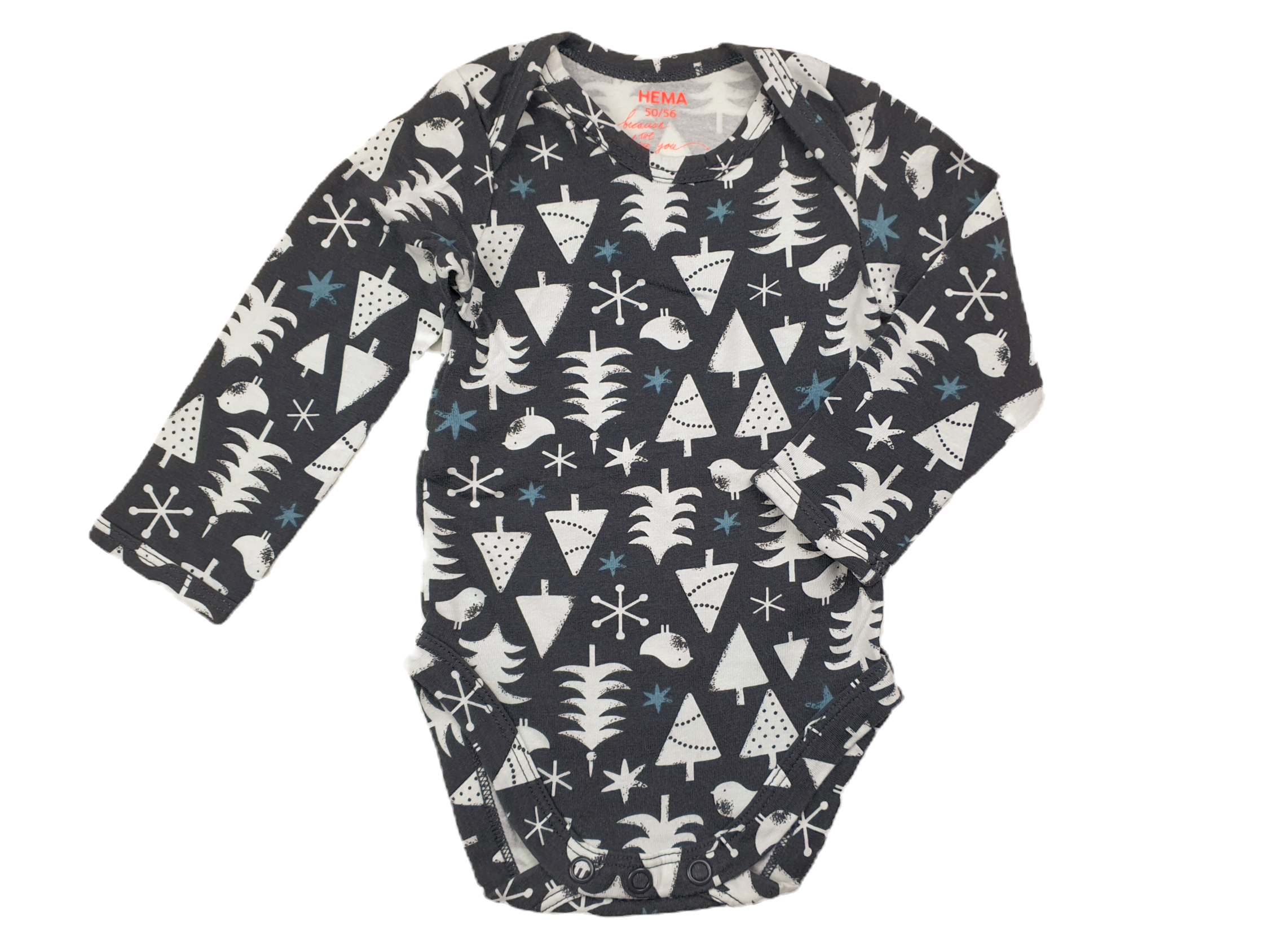 Grijze Kerstromper | Hema | Maat 50/56