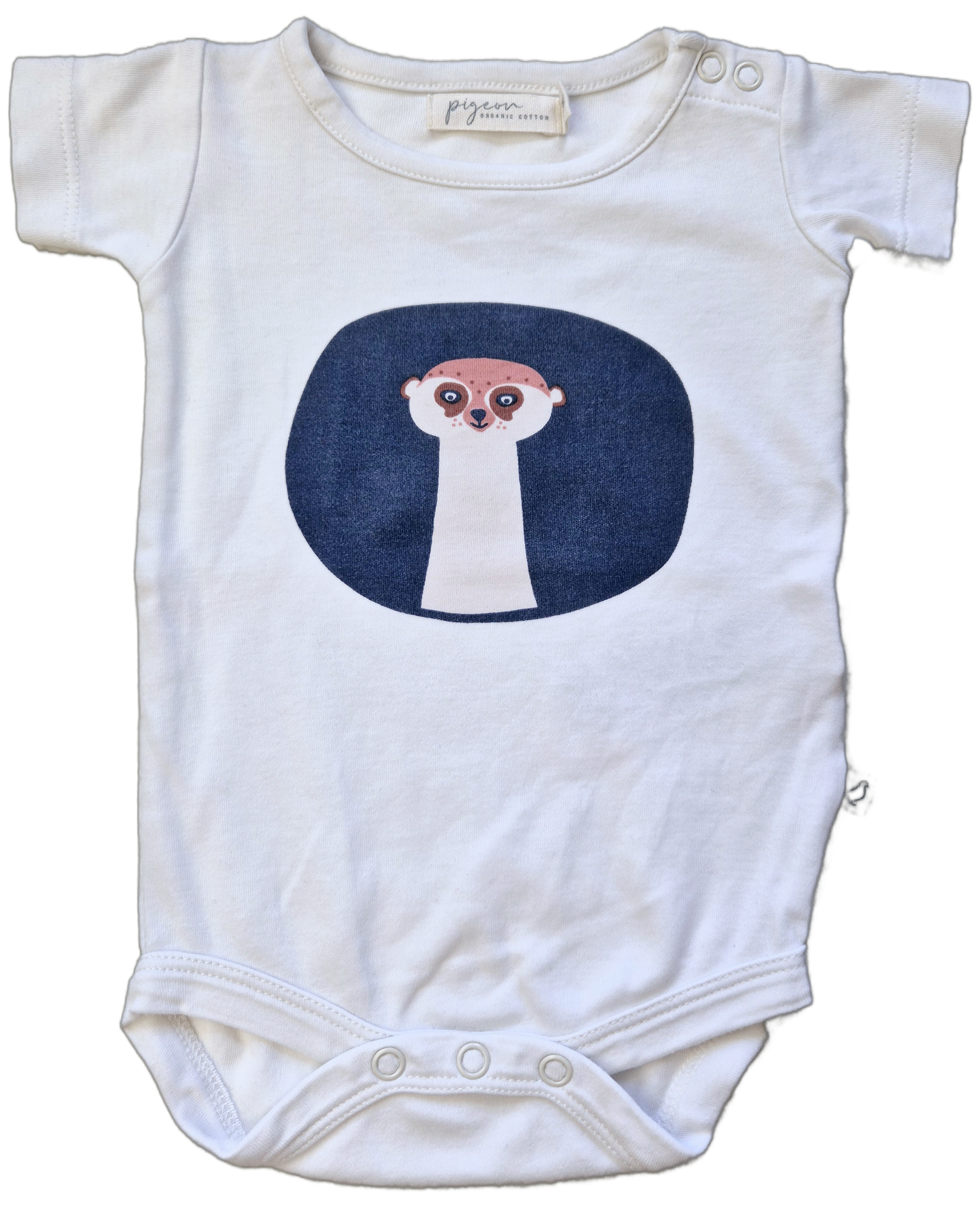 Witte Romper 'stokstaart' | Pigeon | Maat 0-3 mnd