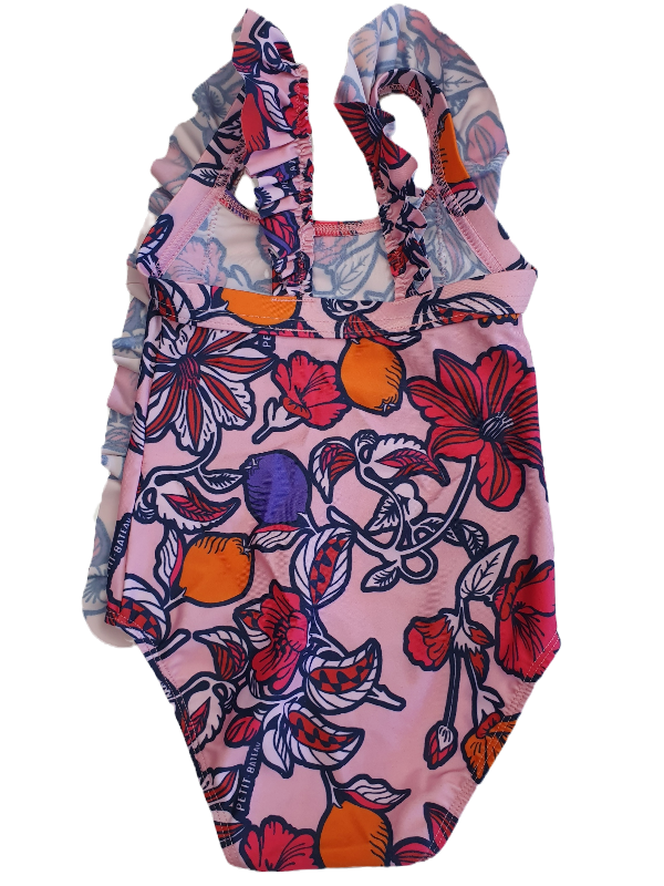 Thumbnail: Roze Gebloemd Badpakje/Zwempakje | Petit Bateau | Labelmaat 81 cm