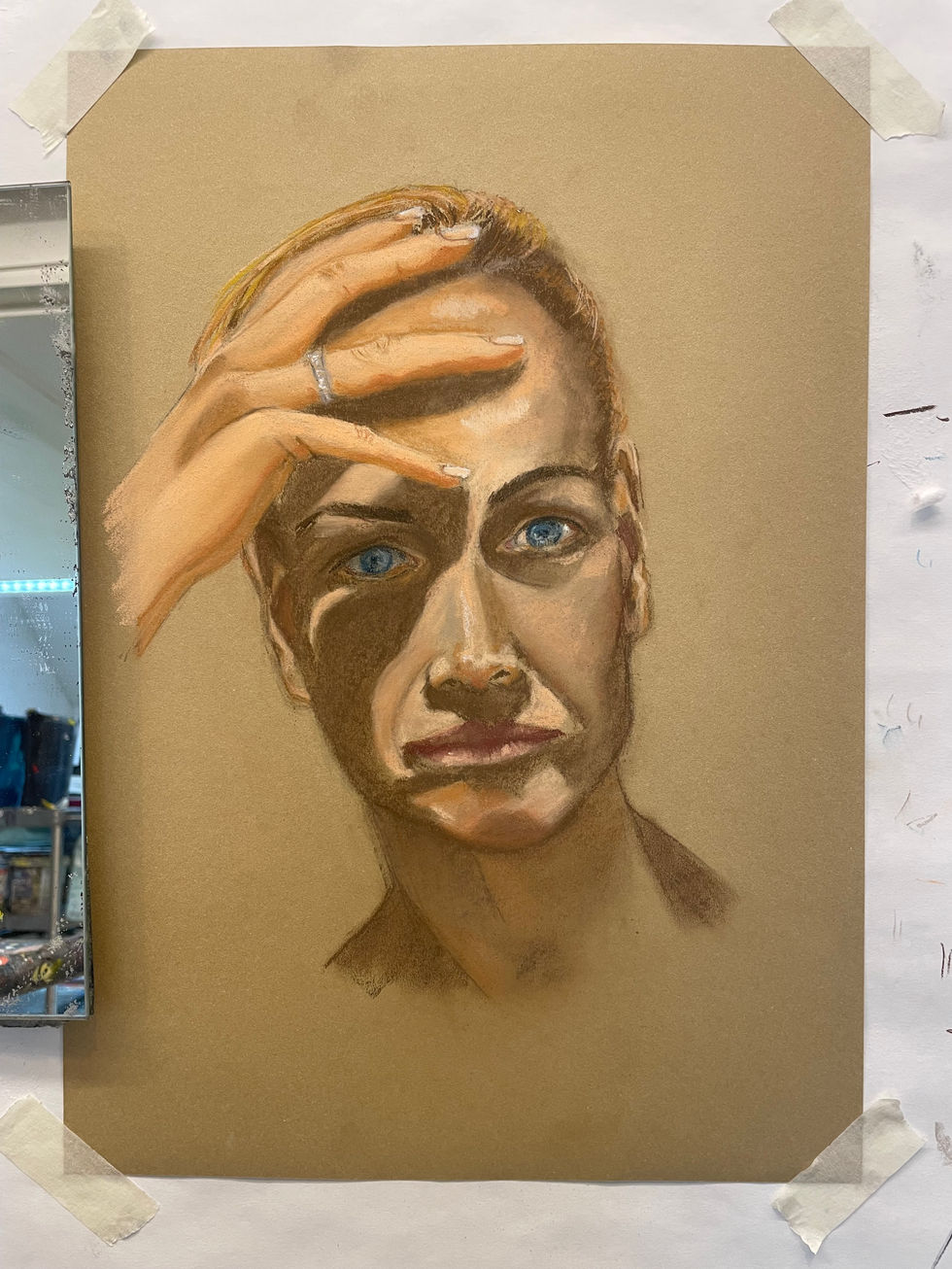 Self portrait. pastel on paper