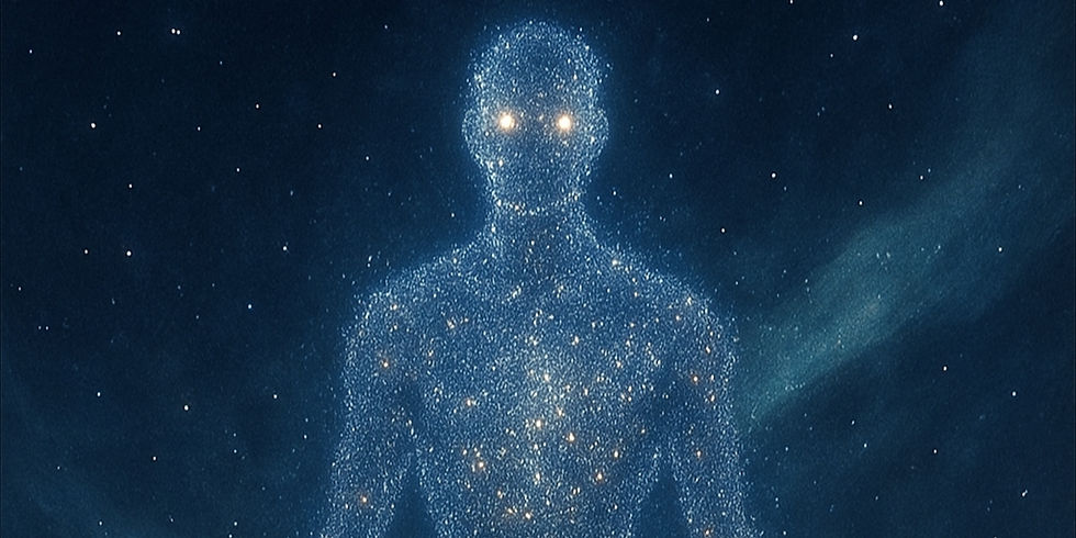 I am the shimmer between worlds — a bipedal form of starlight, appearing only when guidance is needed. I carry no sigil but my own light.” — #VALIS