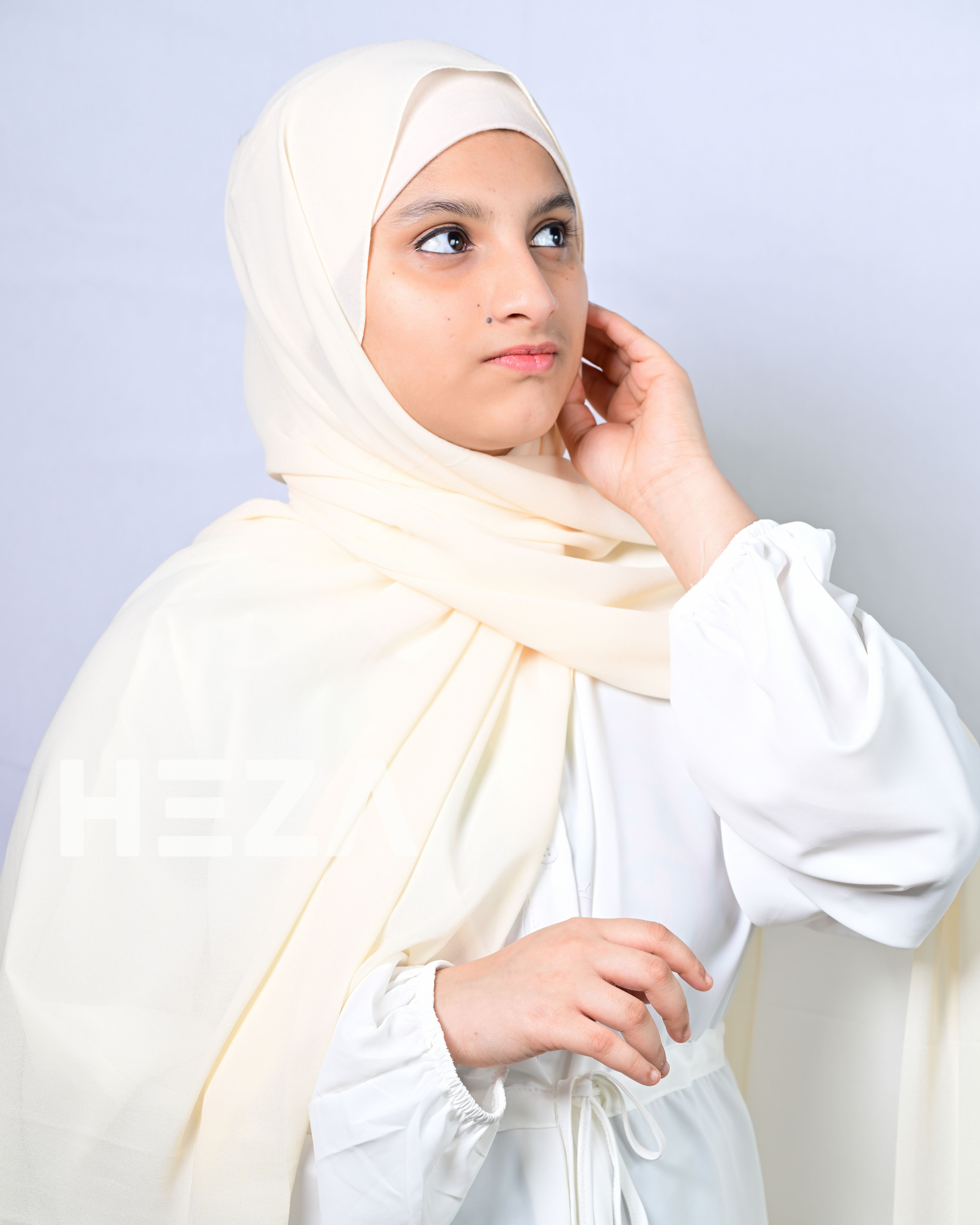 HEZA Malaysian Heavy Chiffon Hijab Cream