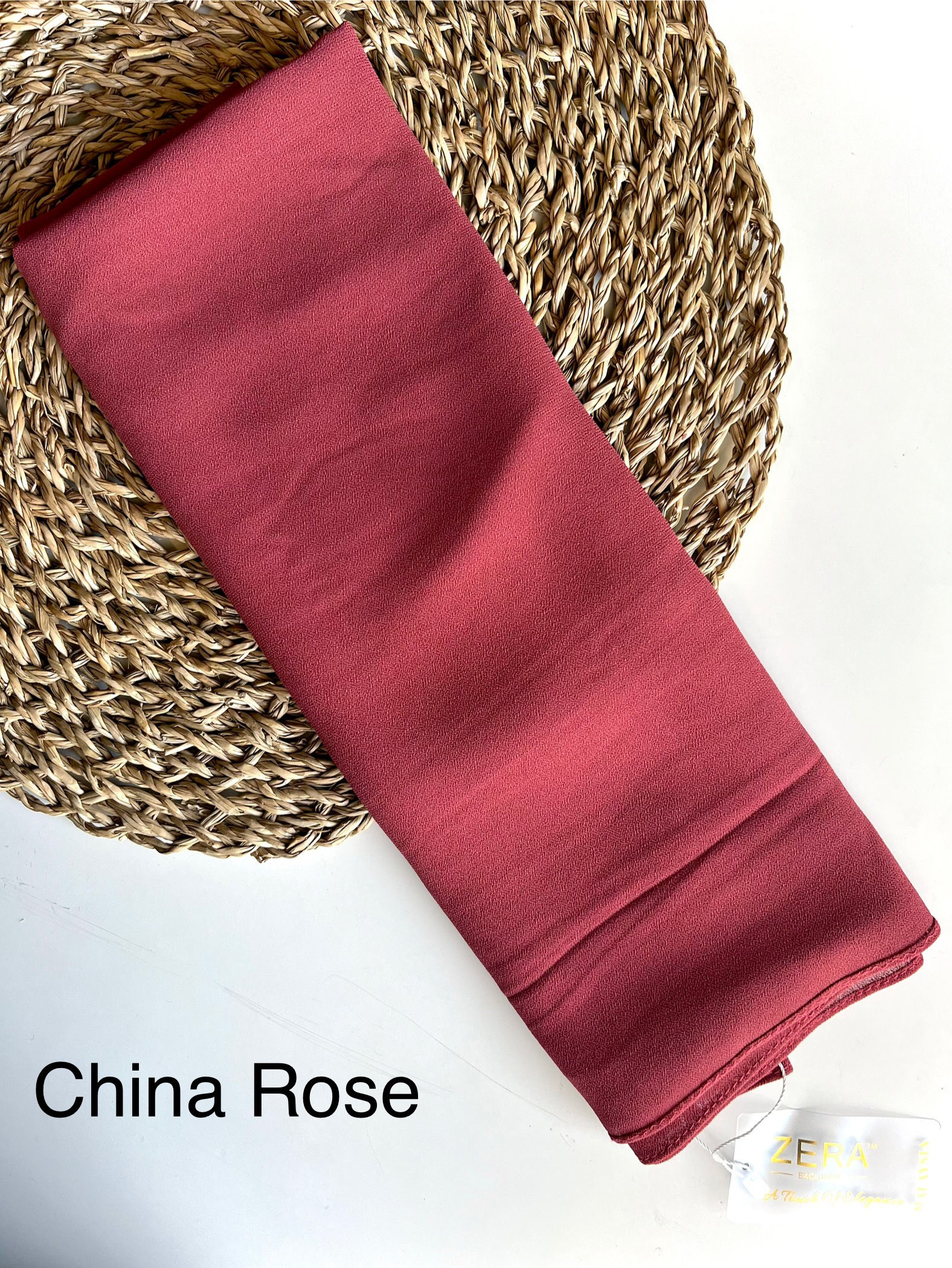 ZERA Malaysian Heavy Chiffon Hijab China Rose