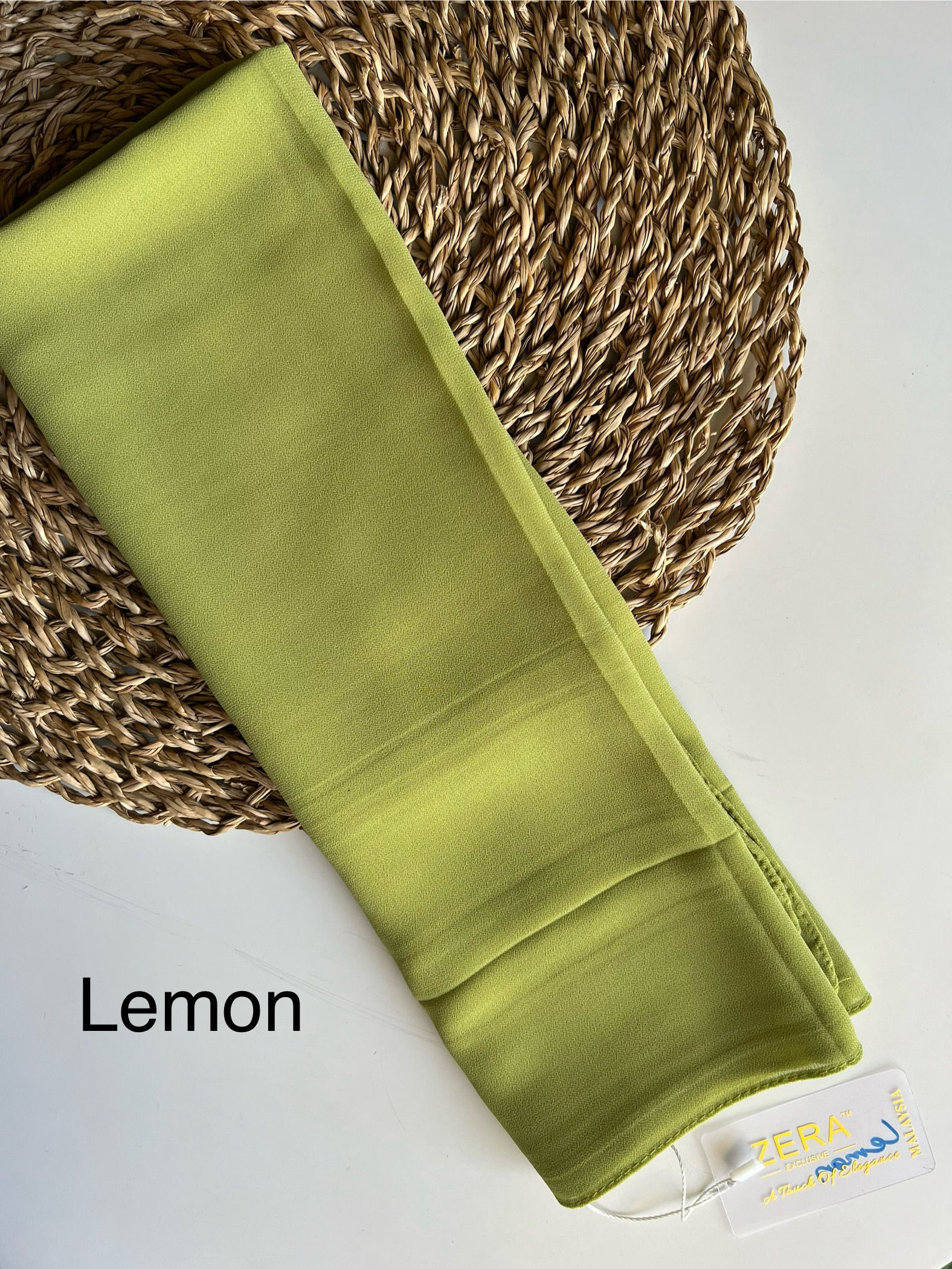 ZERA Malaysian Heavy Chiffon Hijab Lemon