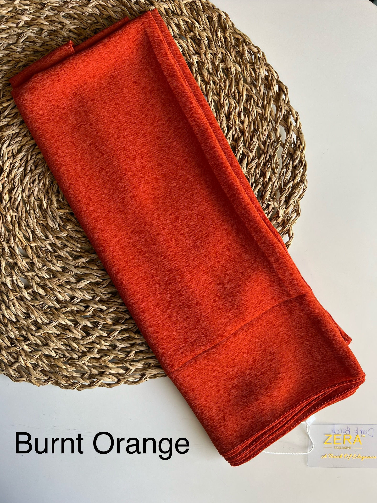 ZERA Malaysian Heavy Chiffon Hijab Burnt Orange