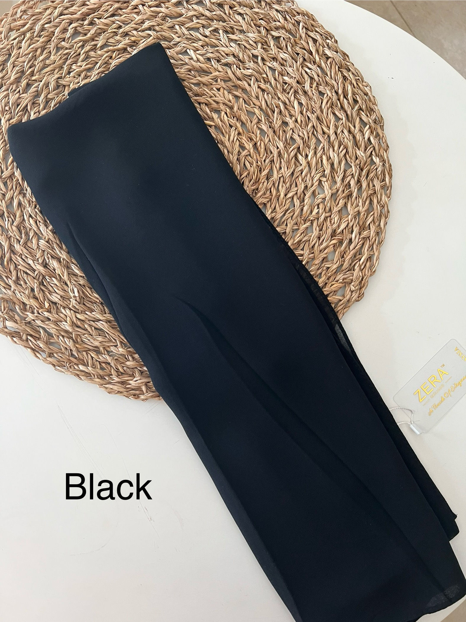 ZERA Malaysian Heavy Chiffon Hijab  Black 
