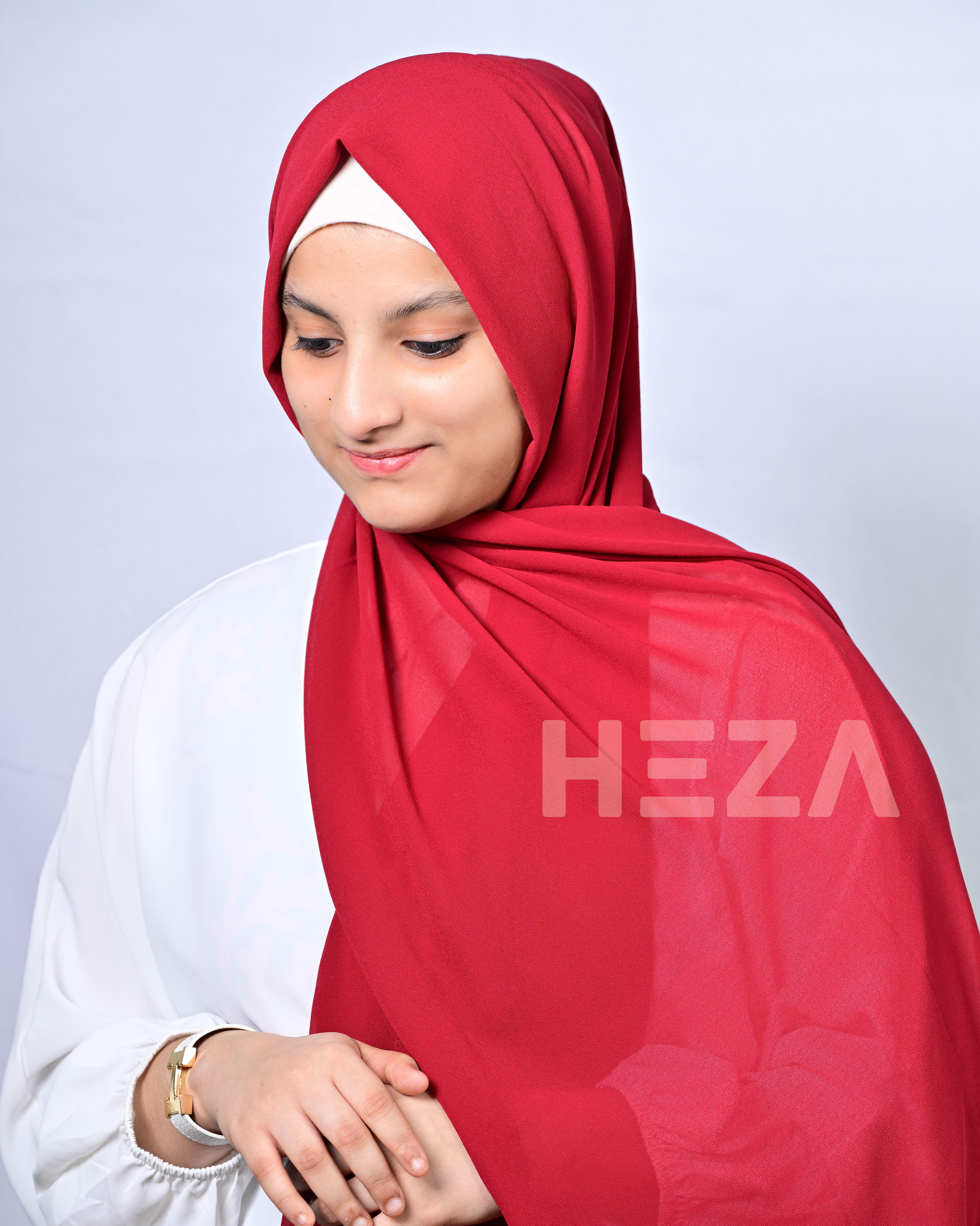 HEZA Malaysian Heavy Chiffon Hijab Cherry Red
