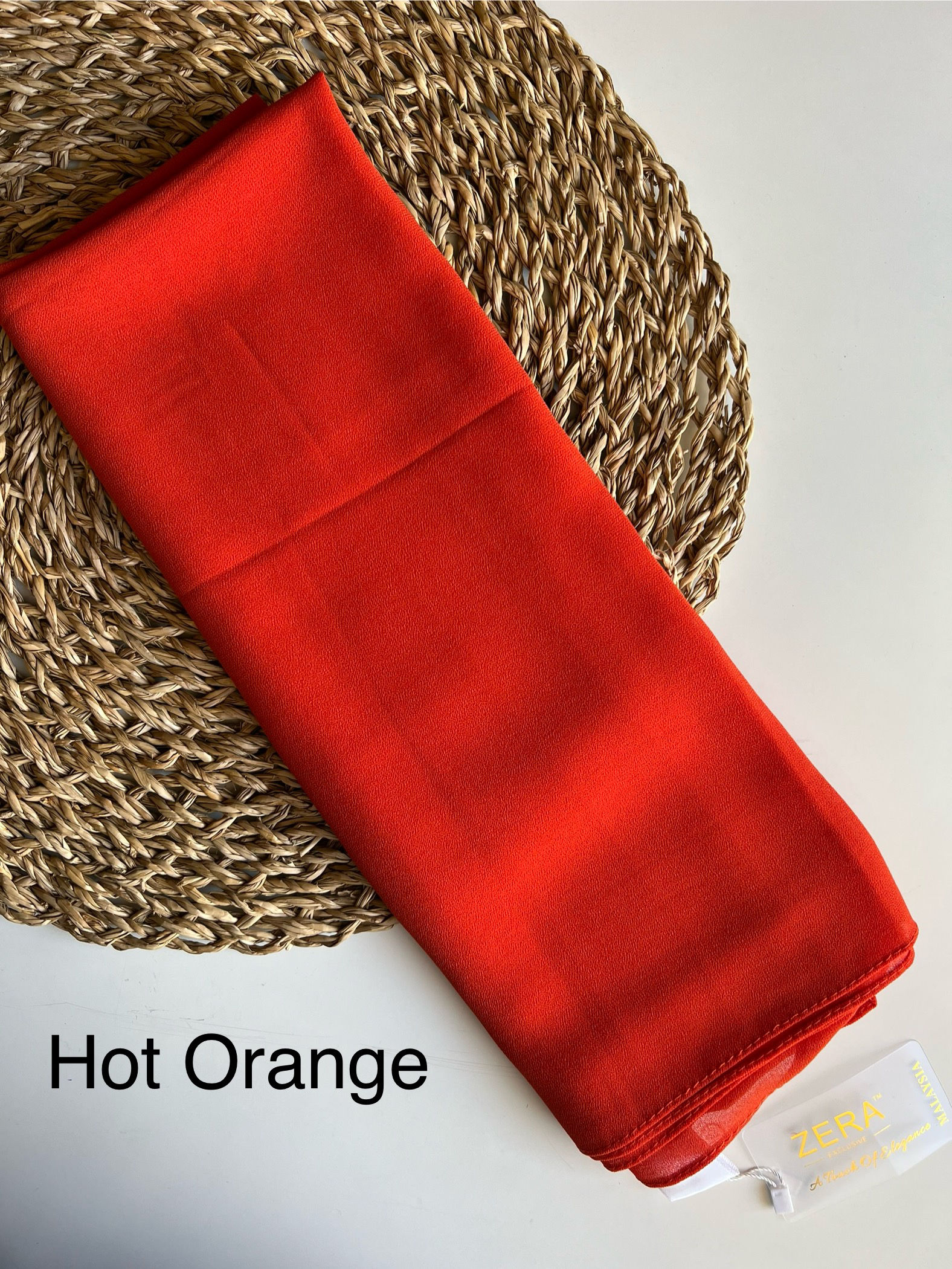 ZERA Malaysian Heavy Chiffon Hijab Hot Orange
