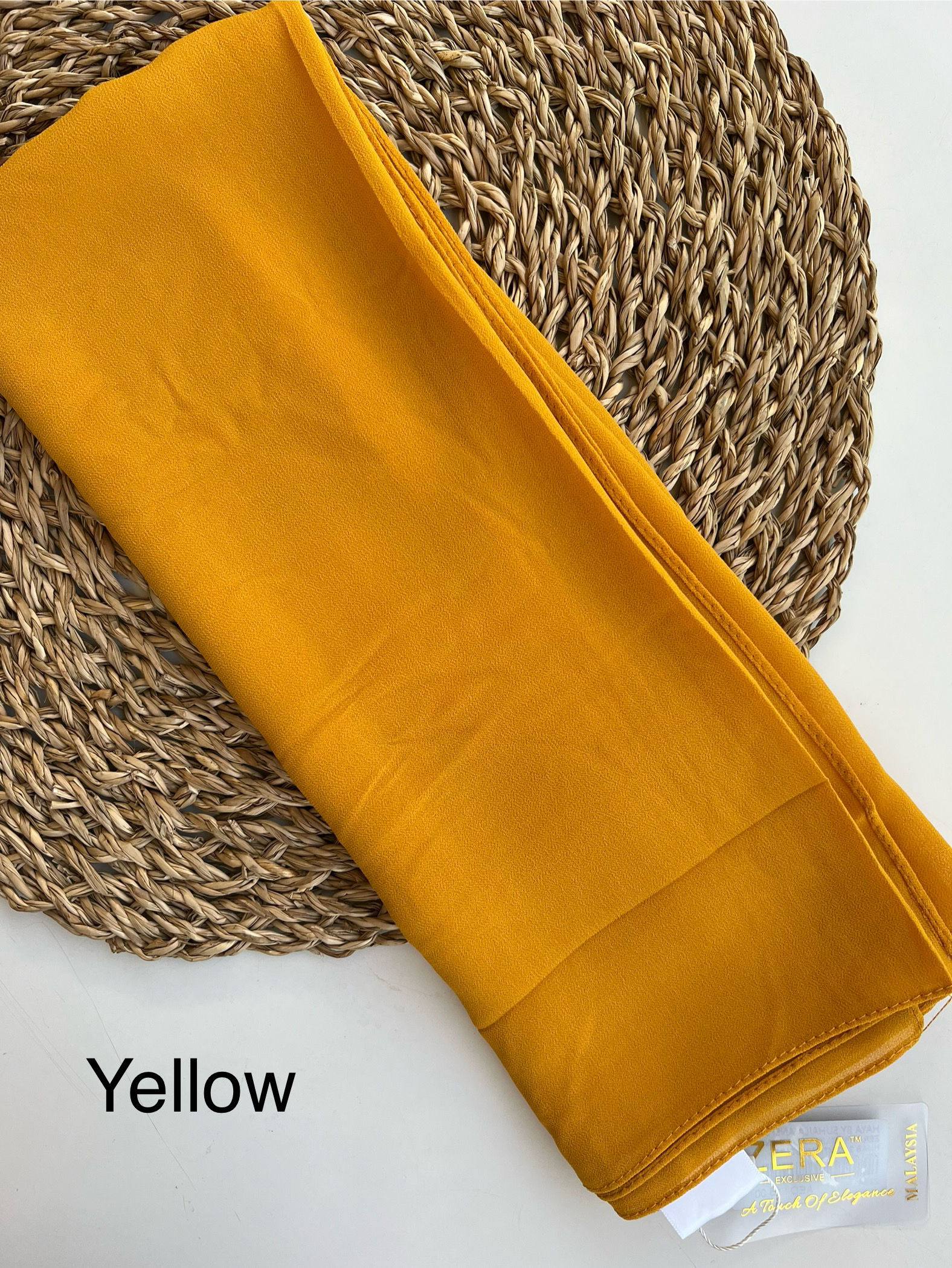 ZERA Malaysian Heavy Chiffon Hijab  Yellow 