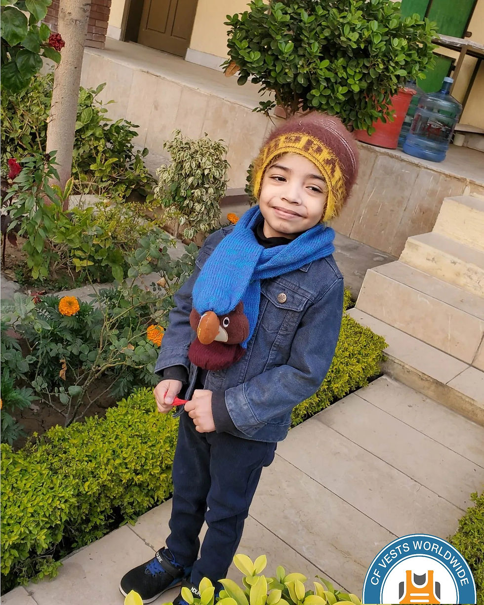 Facebook Memory – January 29, 2023 CF Vests Worldwide was honored to donate a Baxter International Hill Rom Cystic Fibrosis vest to Abbas, who lives in Pakistan.