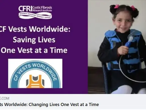 Facebook Memory – February 27, 2024
‎
‎Many thanks to Cystic Fibrosis Research Institute for allowing CF Vests Worldwide Vice President Joshandchitty Bauder and myself to share the story of