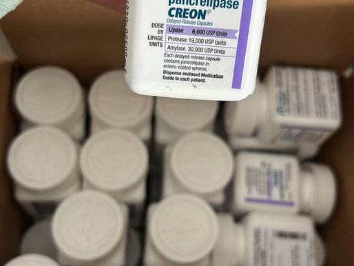 CF Vests Worldwide recently received #Creon from M.P. in R City!  We are thrilled, as this medication will enhance the life of someone with CF around the world who does not have access to this