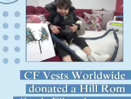 CF Vests Worldwide donated a Hill Rom Cystic Fibrosis vest to Naya in the Gaza Strip.