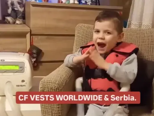Facebook Memory – May 12, 2024 CF Vests Worldwide donated a Baxter International Hill Rom Cystic Fibrosis vest to Danilo in Belgrade Serbia