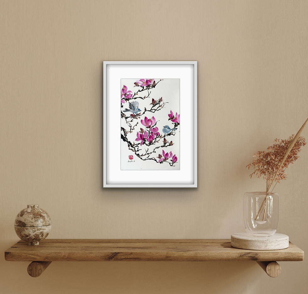 Thumbnail: Spring Rest- Magnolias Chinese brush painting
