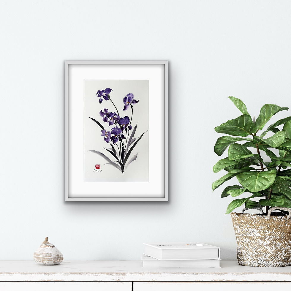 Thumbnail: Violet Grace-Iris Chinese brush painting