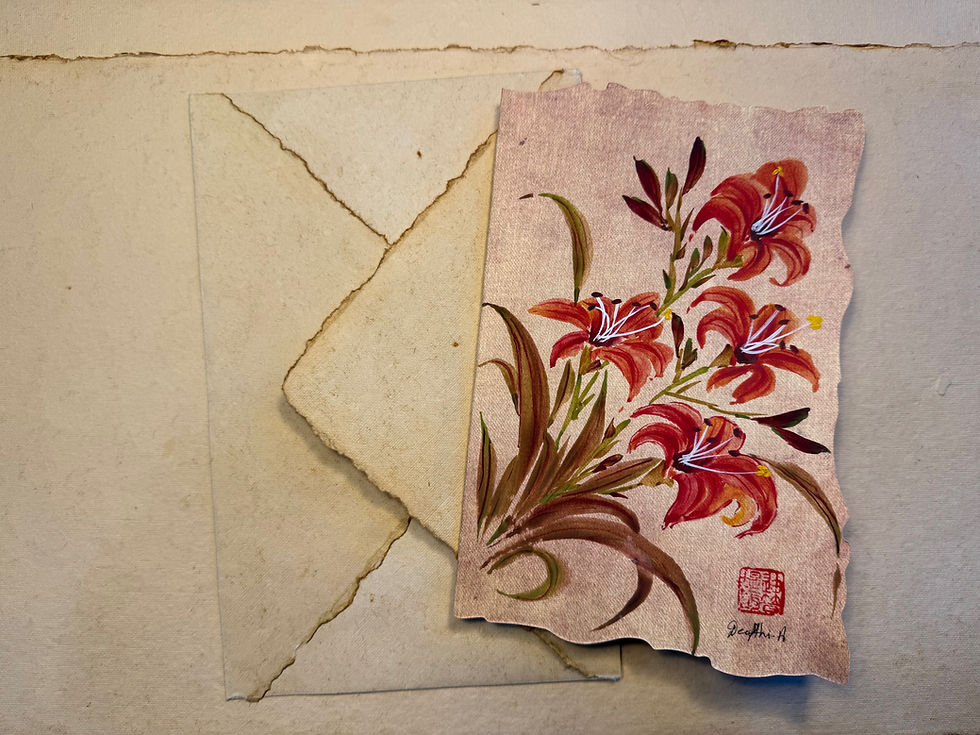Thumbnail: Day Lilies- Vintage Card- 1 in stock