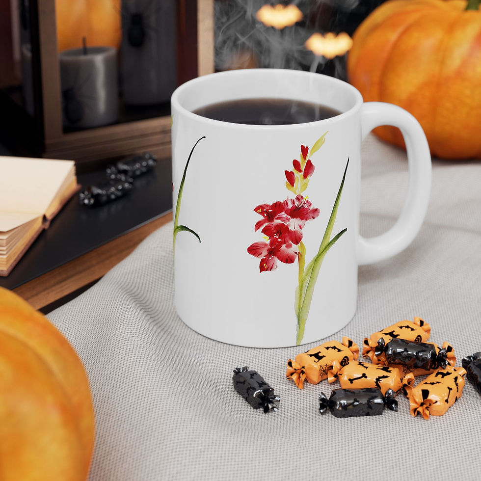 Thumbnail: Gladiolus- Fine Art Ceramic Mug, (11oz, 15oz)