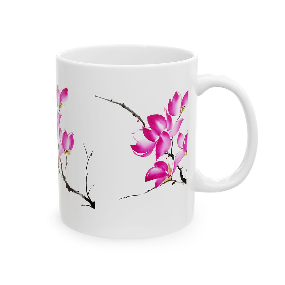 Thumbnail: Magnolia- Fine Art Ceramic Mug, (11oz,15oz)