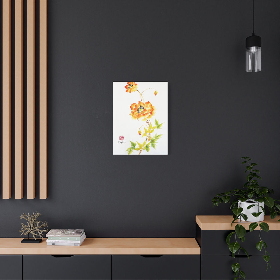 Thumbnail: Matte Canvas, Stretched, 1.25"- Poppies