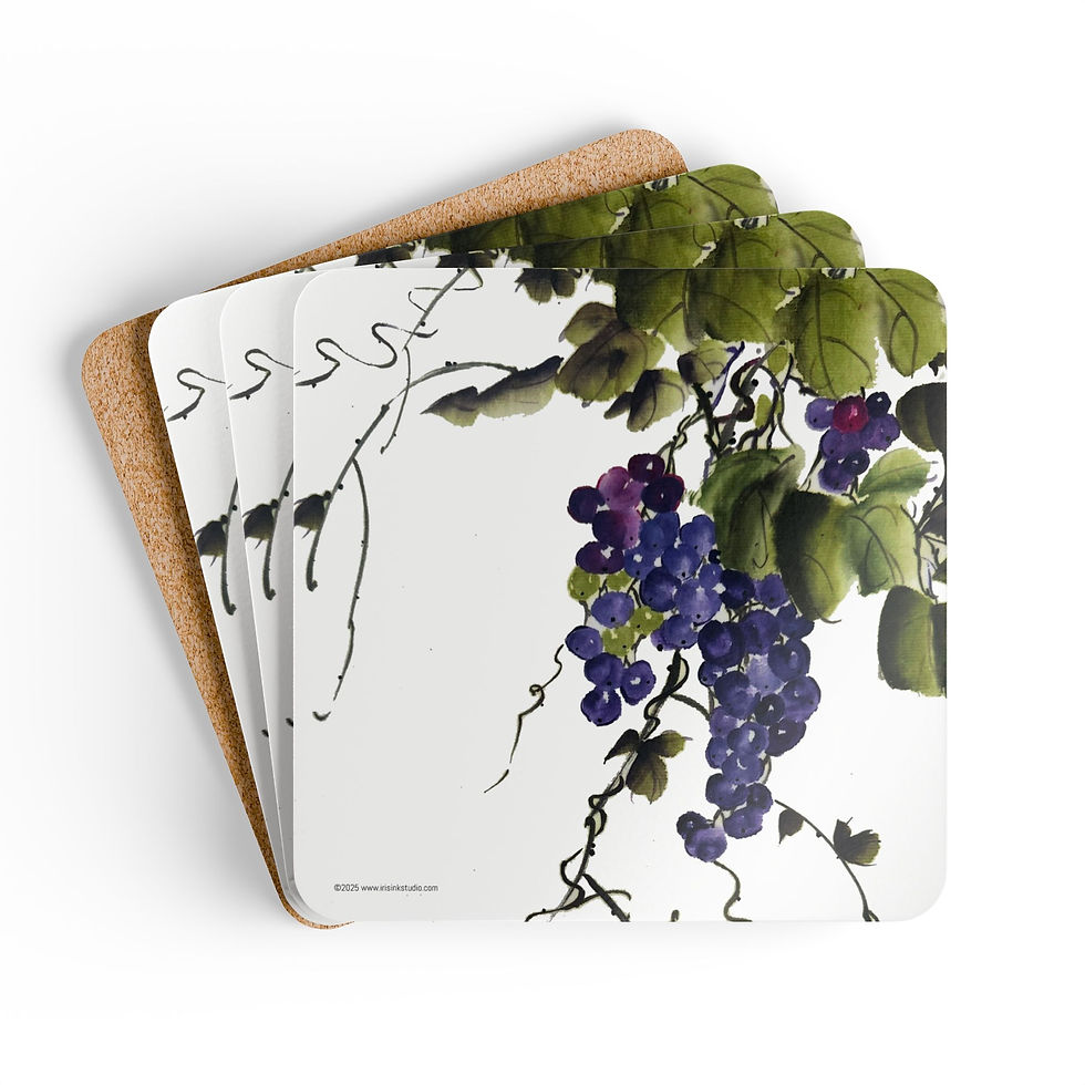 Thumbnail: Purple Grapes- Corkwood Coaster Set