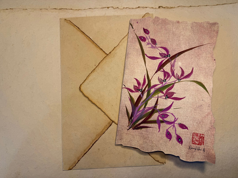 Thumbnail: Orchid- Vintage Card- 1 in stock