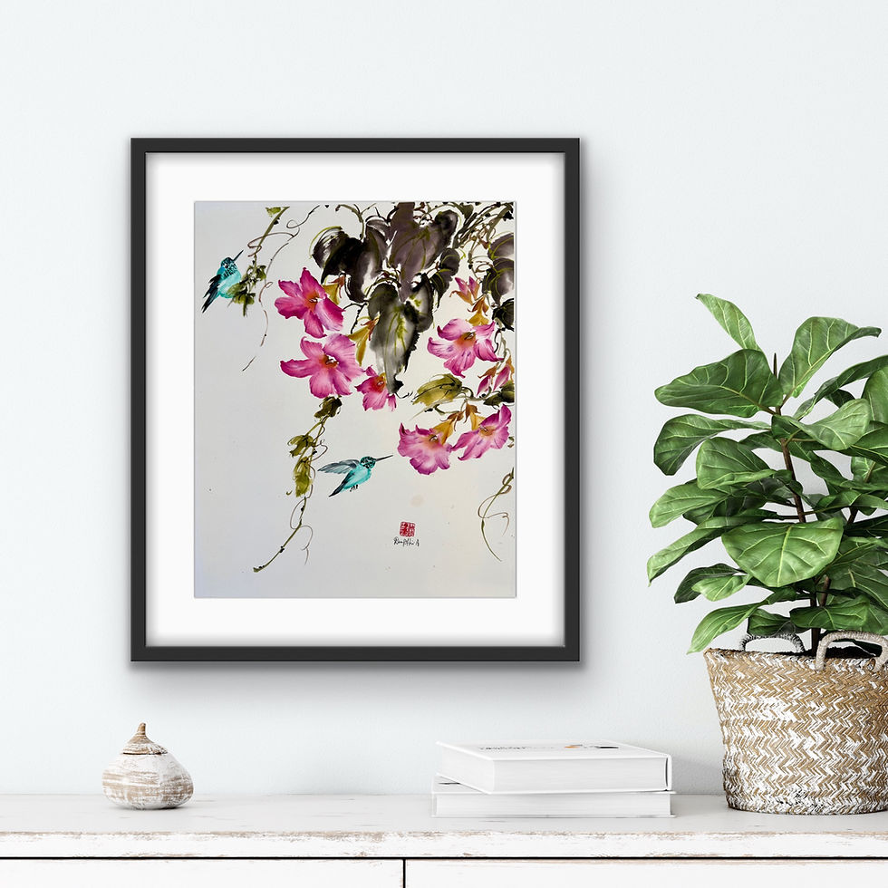 Thumbnail: Floral Harmony- Chinese Brush Painting