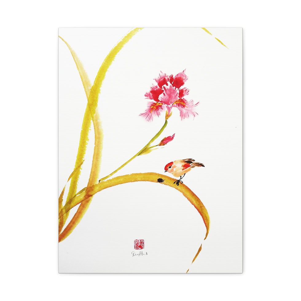 Thumbnail: Matte Canvas, Stretched, 1.25"- Iris and Bird