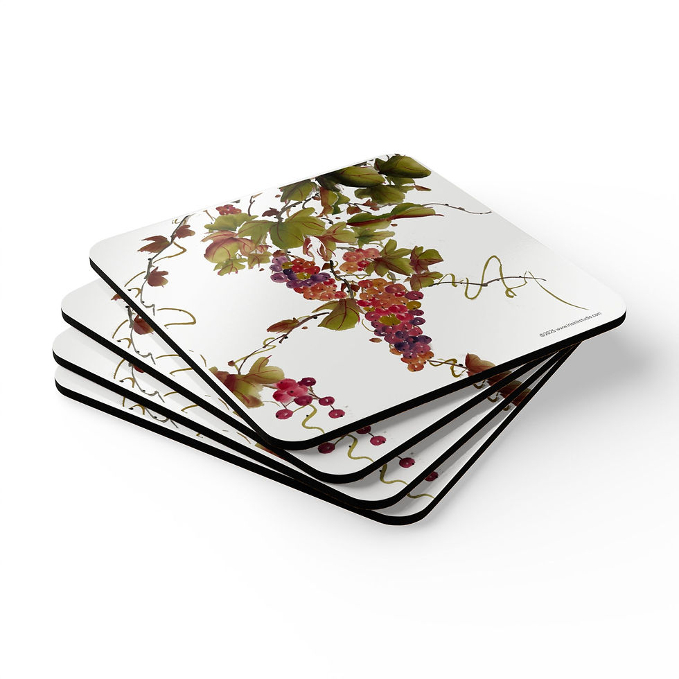 Thumbnail: Grapes- Corkwood Coaster Set