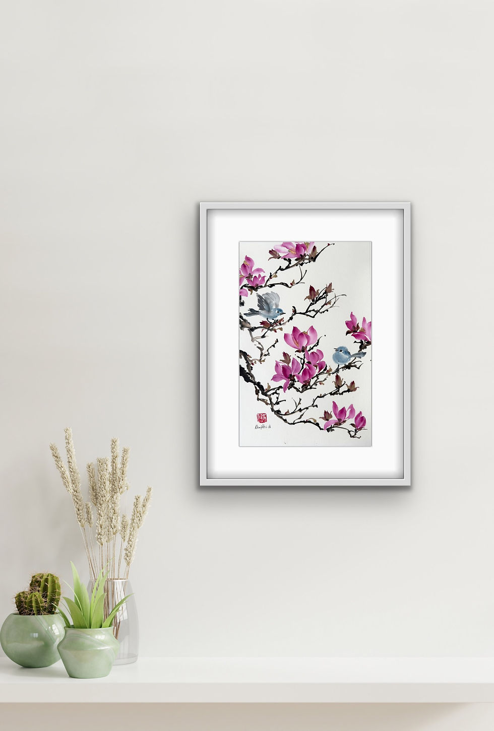 Thumbnail: Spring Rest- Magnolias Chinese brush painting