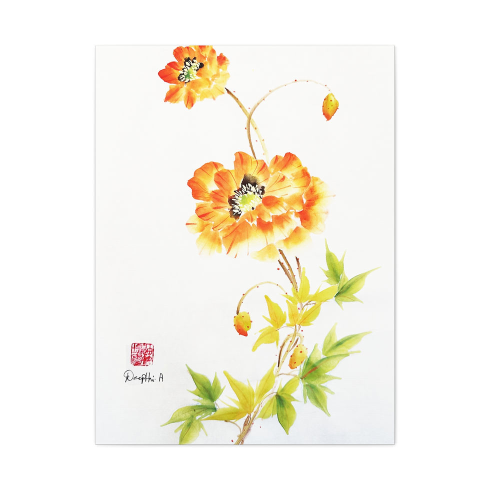Thumbnail: Matte Canvas, Stretched, 1.25"- Poppies